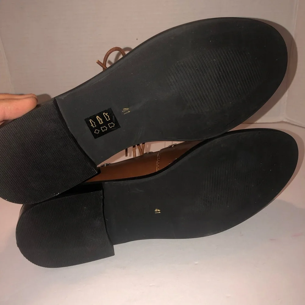 New All Black x Free People Ms. Reinforcer Studded Tie Mary Jane Flats 41 - Picture 7 of 7